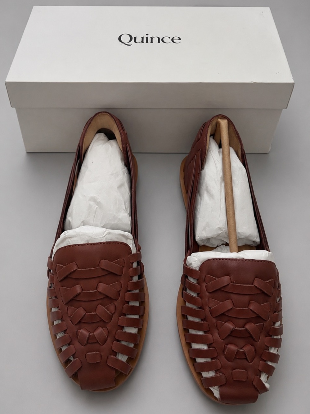 Quince Women's Chestnut Brown Woven Leather Loafers